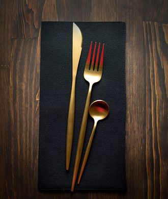 Restaurant Cutlery Case, Reusable cutlery wrap, 2 Черный
