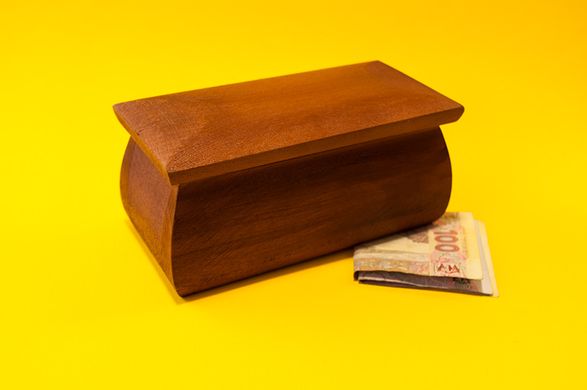 Cashbox for money, Wooden check holder
