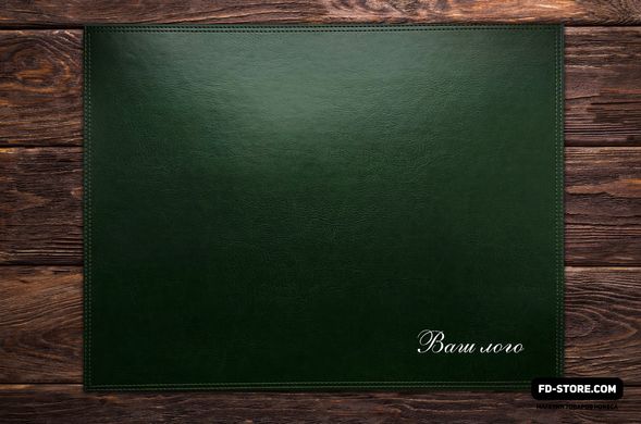 Table pad made of leatherette with any logo, Green