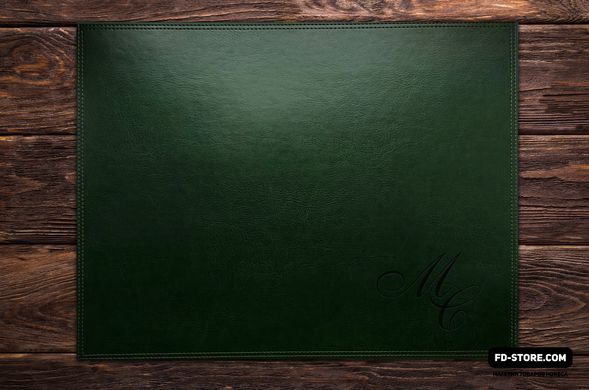 Table pad made of leatherette with any logo, Green