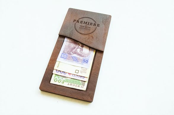 Wooden Checkbook Cover with logo